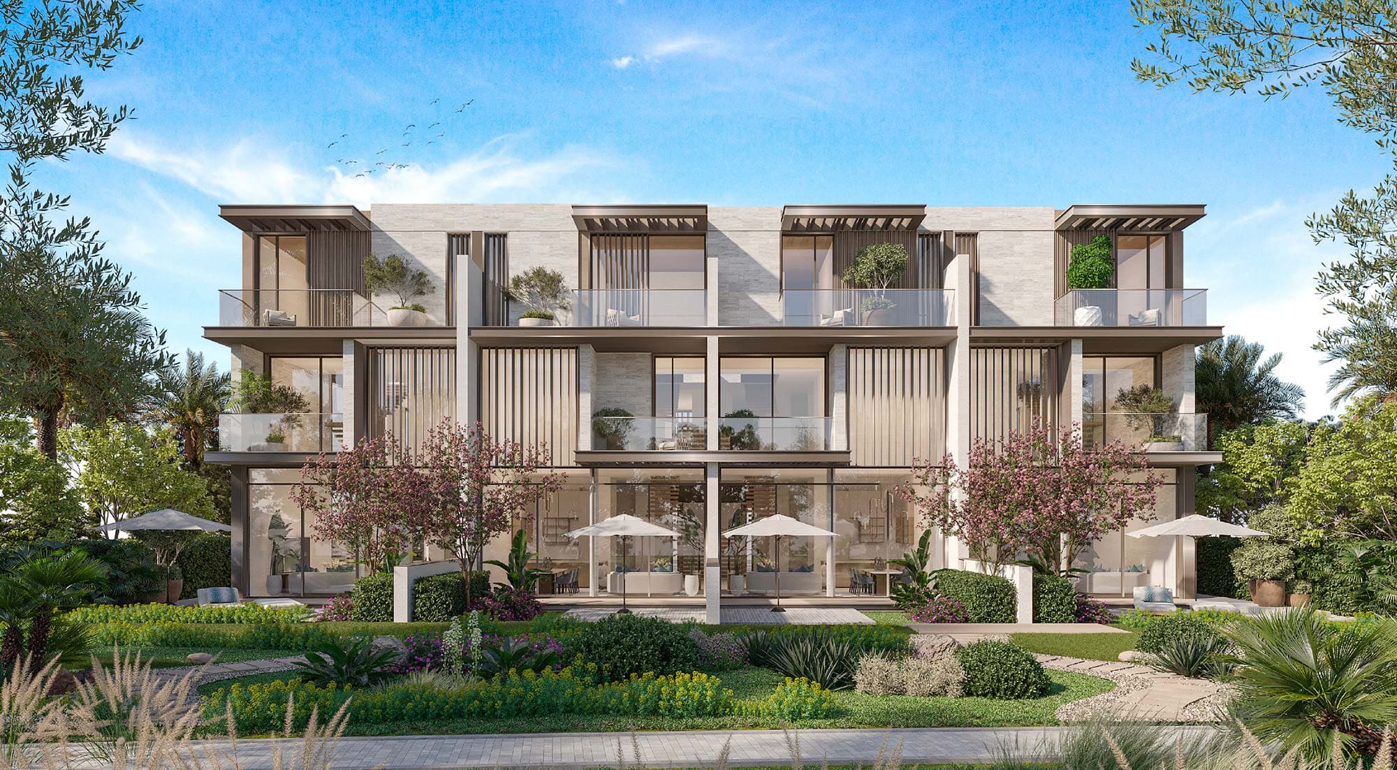 Townhouse exterior from a sold-out prior Nad Al Sheba Gardens release — not a Phase 12 layout