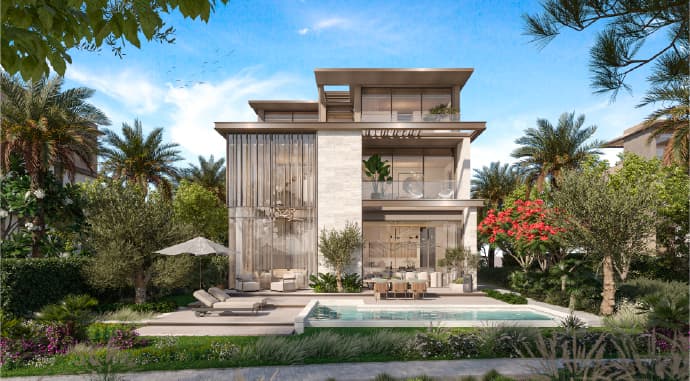 The Line by Meraas 4-bedroom villa exterior at Nad Al Sheba Gardens